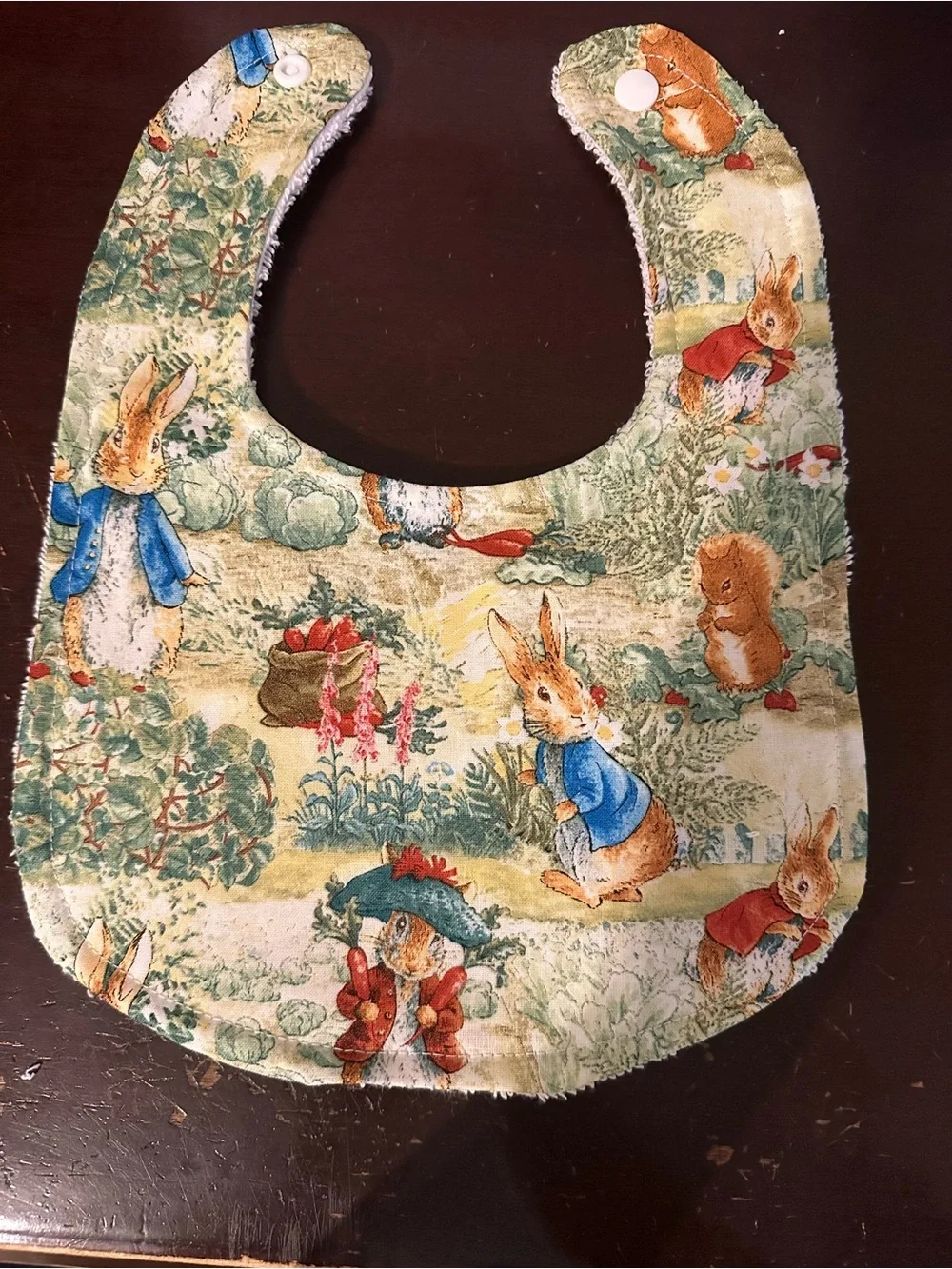 Handmade Peter Rabbit bib